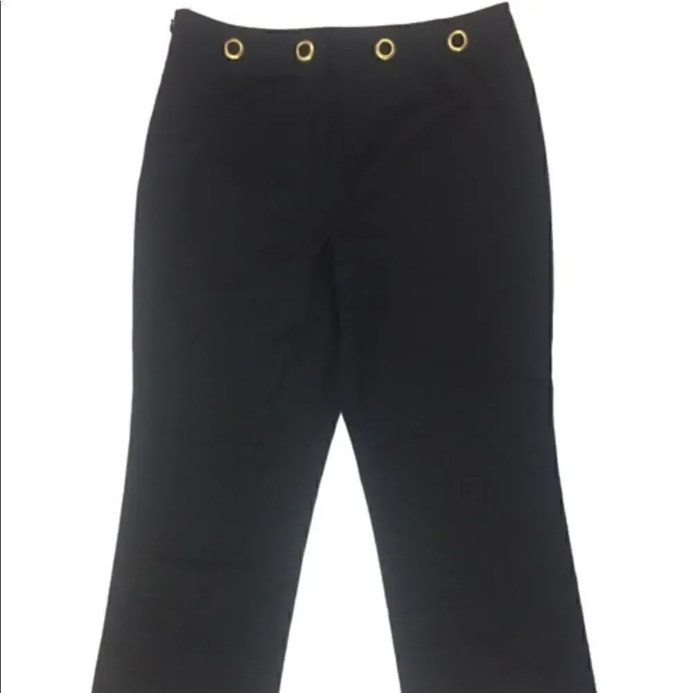 Michael Kors 6 Black grommets detail cropped pants